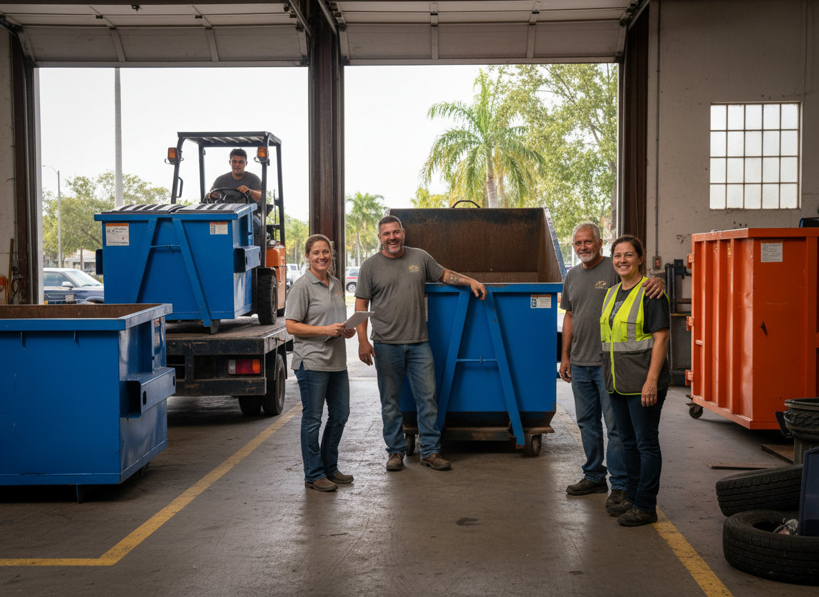 The Clean Dumpster Rental Margate team at work in Margate